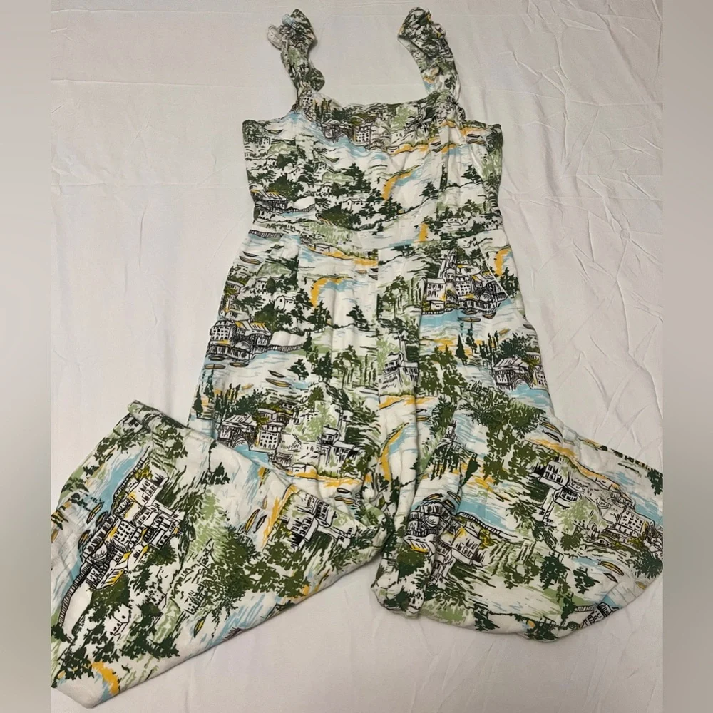 Francine Toile Print Cropped Jumpsuit by Sugarlips - Picture 2 of 5